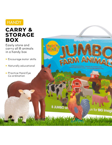 Juego de 8 Figuras de Animales de Granja Learning Minds