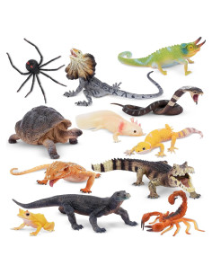 Juego de Figuras de Animales Reptiles TOYMANY 12 PCS