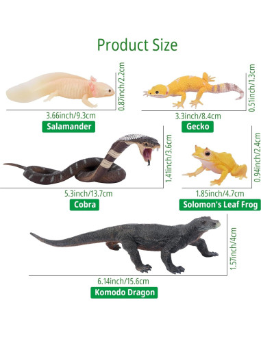 Juego de Figuras de Animales Reptiles TOYMANY 12 PCS