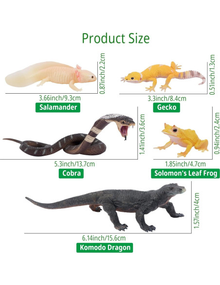 Juego de Figuras de Animales Reptiles TOYMANY 12 PCS Juego de Figuras de Animales Reptiles TOYMANY 12 PCS