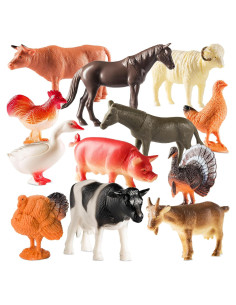 Juguetes de Animales de Granja Bedwina - 12 Figuras Realistas
