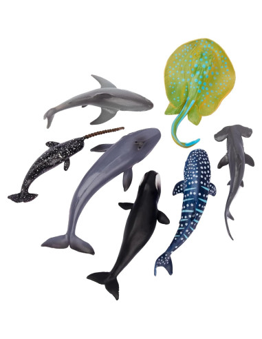 Figuras de Animales Oceánicos TOYMANY 24 Piezas Realistas