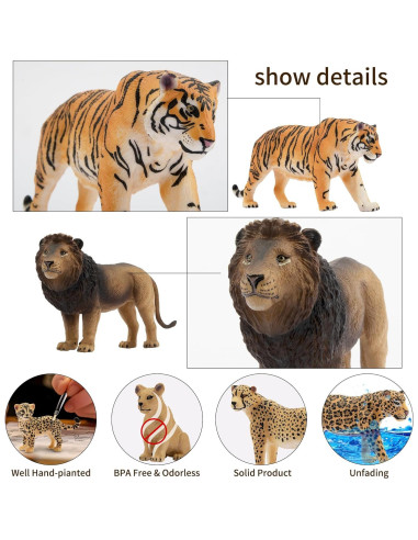 Figuras de Animales de Selva Toymany 8 Piezas 12,7 cm