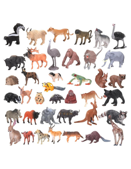 40 Figuras de Animales del Bosque Silipull 7,62 cm