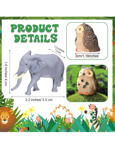 40 Figuras de Animales del Bosque Silipull 7,62 cm