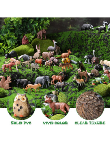 40 Figuras de Animales del Bosque Silipull 7,62 cm
