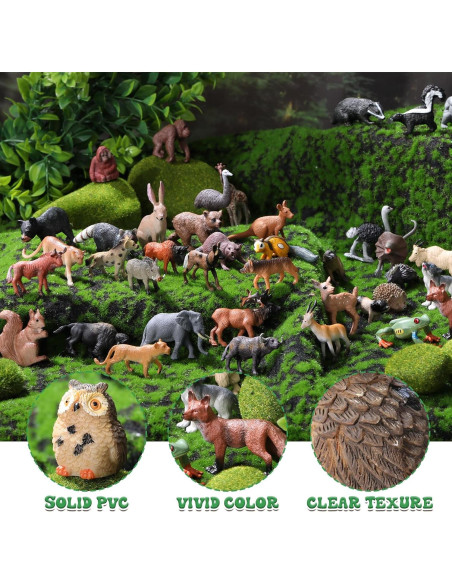 40 Figuras de Animales del Bosque Silipull 7,62 cm