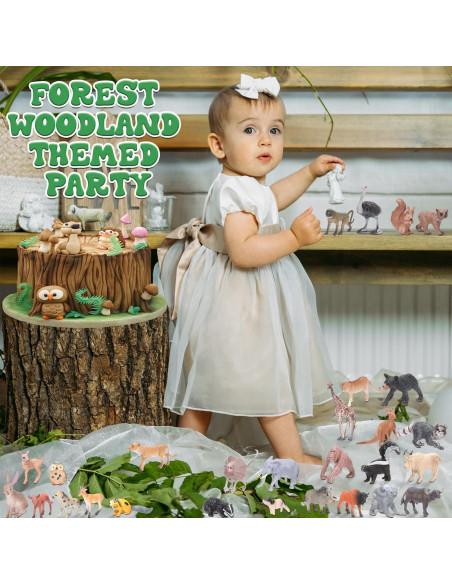 40 Figuras de Animales del Bosque Silipull 7,62 cm