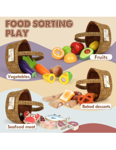 Juego de Comida de Madera Lehoo Castle para Niños 3-5 Años 2