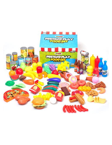 Set de Comida de Juguete Jaxojoy 122 Piezas Cocina Infantil