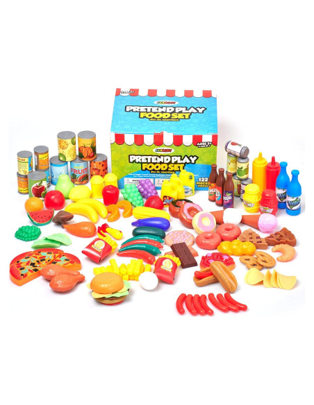 Set de Comida de Juguete Jaxojoy 122 Piezas Cocina Infantil