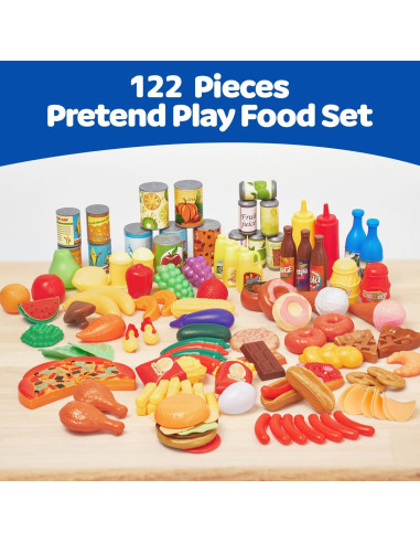 Set de Comida de Juguete Jaxojoy 122 Piezas Cocina Infantil