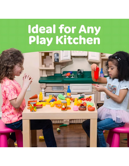 Set de Comida de Juguete Jaxojoy 122 Piezas Cocina Infantil