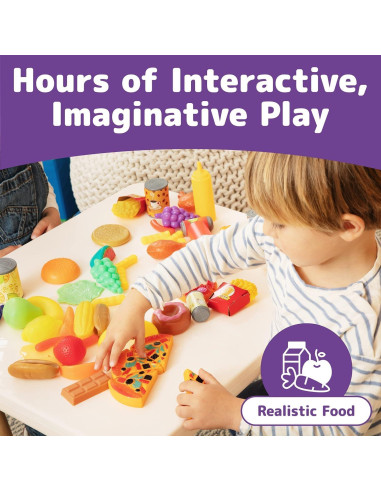 Set de Comida de Juguete Jaxojoy 122 Piezas Cocina Infantil