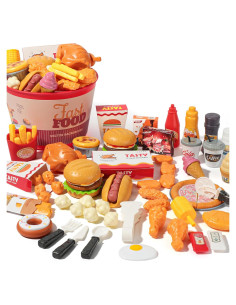 Set de Juguetes de Comida 80 Pcs Rongxing para Niños 3-5 Años