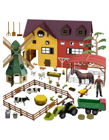 Set de Juguetes de Animales de Granja Peagprav 140 Piezas