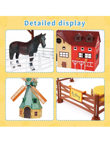 Set de Juguetes de Animales de Granja Peagprav 140 Piezas