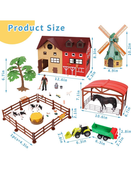 Set de Juguetes de Animales de Granja Peagprav 140 Piezas Set de Juguetes de Animales de Granja Peagprav 140 Piezas