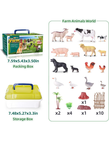 Set de 35 Juguetes de Animales de Granja EnAuRoL