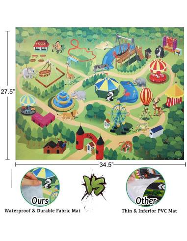 BOLZRA Juego de Animales de Safari 22 Pcs con Alfombrilla