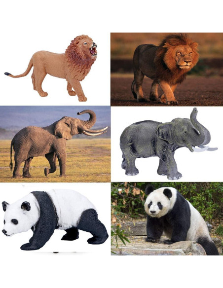 BOLZRA Juego de Animales de Safari 22 Pcs con Alfombrilla