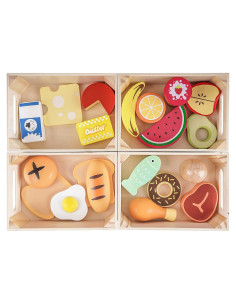 Juego de Comida de Madera KMTJT para Niños 1-3 Años