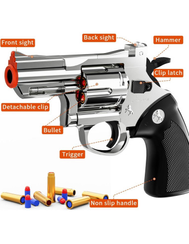 Revolver de Juguete Monochildoing con Balas Blandas 272g