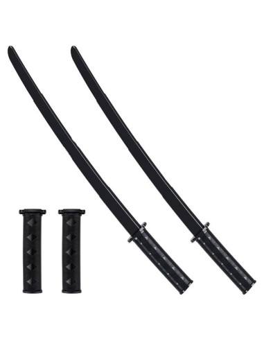 2 Espadas Samurai Retráctiles VINRINMO 73,66 cm Plástico Negro