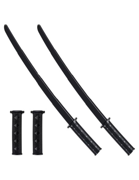 2 Espadas Samurai Retráctiles VINRINMO 73,66 cm Plástico Negro