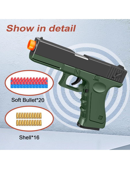 Pistola de Juguete Shushuzz con Balas Suaves y Casquillos Pistola de Juguete Shushuzz con Balas Suaves y Casquillos