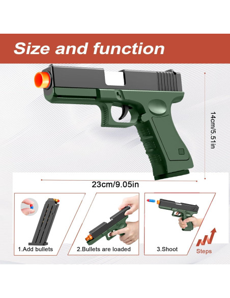 Pistola de Juguete Shushuzz con Balas Suaves y Casquillos Pistola de Juguete Shushuzz con Balas Suaves y Casquillos