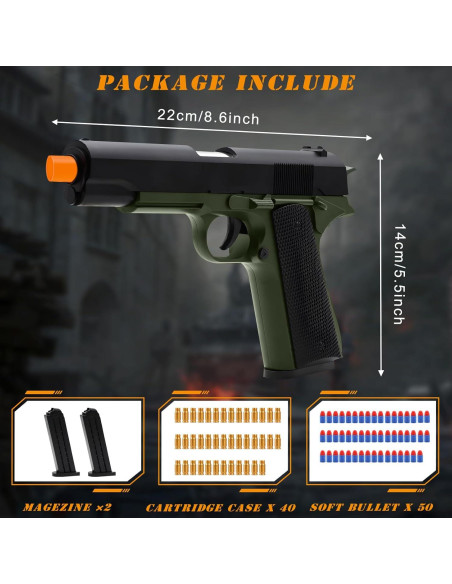 Pistola de Juguete Spcozgil con 50 Balas de Espuma EVA Pistola de Juguete Spcozgil con 50 Balas de Espuma EVA