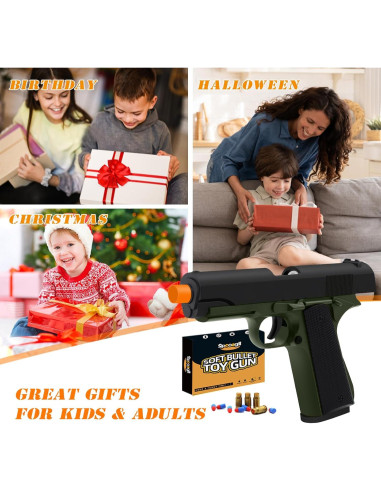 Pistola de Juguete Spcozgil con 50 Balas de Espuma EVA
