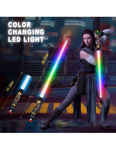 Sables LED Iluminados SAIYUE Paquete de 2 para Niños y Adultos