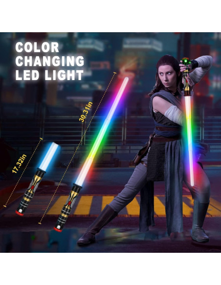 Sables LED Iluminados SAIYUE Paquete de 2 para Niños y Adultos