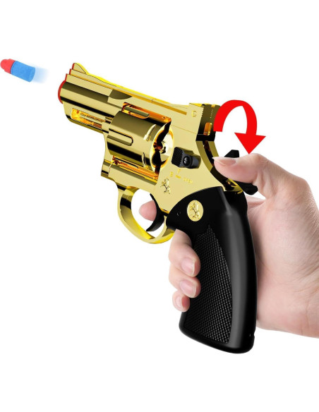 Revolver de Juguete Monochildoing con Funda Dorada 295g Revolver de Juguete Monochildoing con Funda Dorada 295g