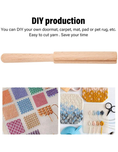 Cortador de Hilo de Madera Pssopp para Tapices y Alfombras