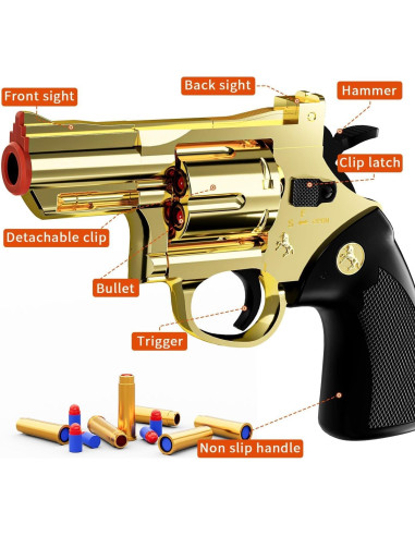 Revolver de Juguete Monochildoing con Funda Dorada 295g
