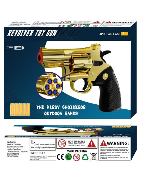 Revolver de Juguete Monochildoing con Funda Dorada 295g Revolver de Juguete Monochildoing con Funda Dorada 295g