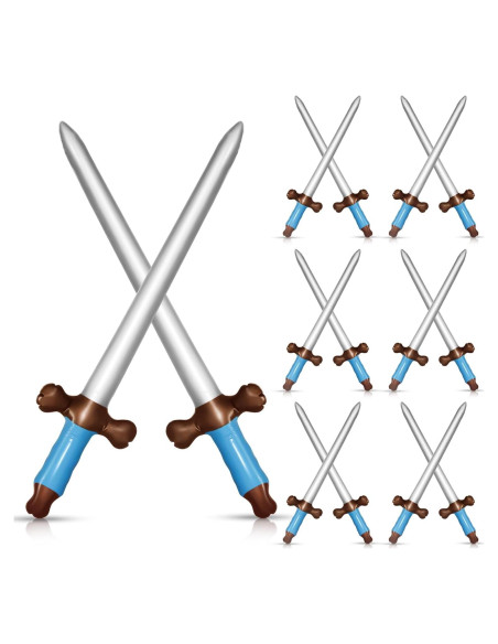 Juego de 12 Espadas Pirata Inflables CANIPHA 60 cm
