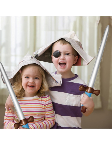 Juego de 12 Espadas Pirata Inflables CANIPHA 60 cm