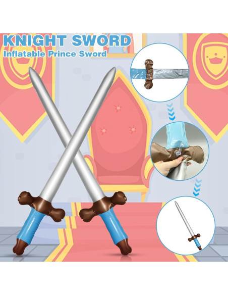 Juego de 12 Espadas Pirata Inflables CANIPHA 60 cm