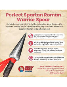 Lanza Espartana de Plástico Nicky Bigs 149,86 cm Disfraz 2