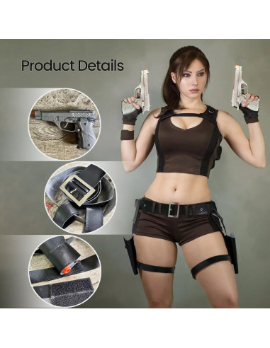 Funda de Muslo Ajustable SeptCity con 2 Pistolas Falsas