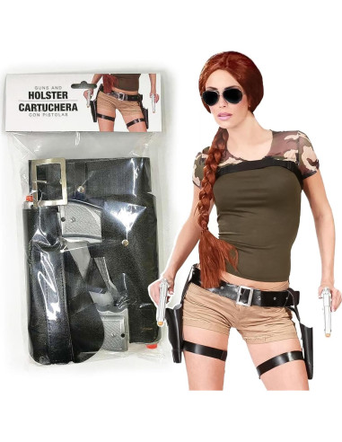 Funda de Muslo Ajustable SeptCity con 2 Pistolas Falsas