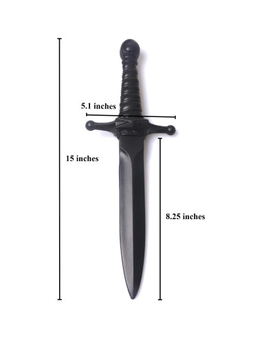 Daga de espuma Hoappa negra 38,1 cm - Paquete de 2