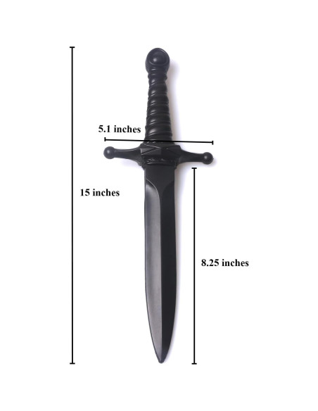 Daga de espuma Hoappa negra 38,1 cm - Paquete de 2