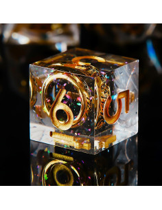 Juego de Dados DND FTNNGIME Poliedricos Oro Negro 2