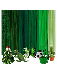 200 Limpiapipas Chenille NafuXiaJJia Verde Gradiente para Manualidades