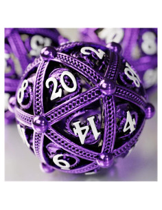 Juego de Dados DND de Metal Soar Forge Dragón Púrpura